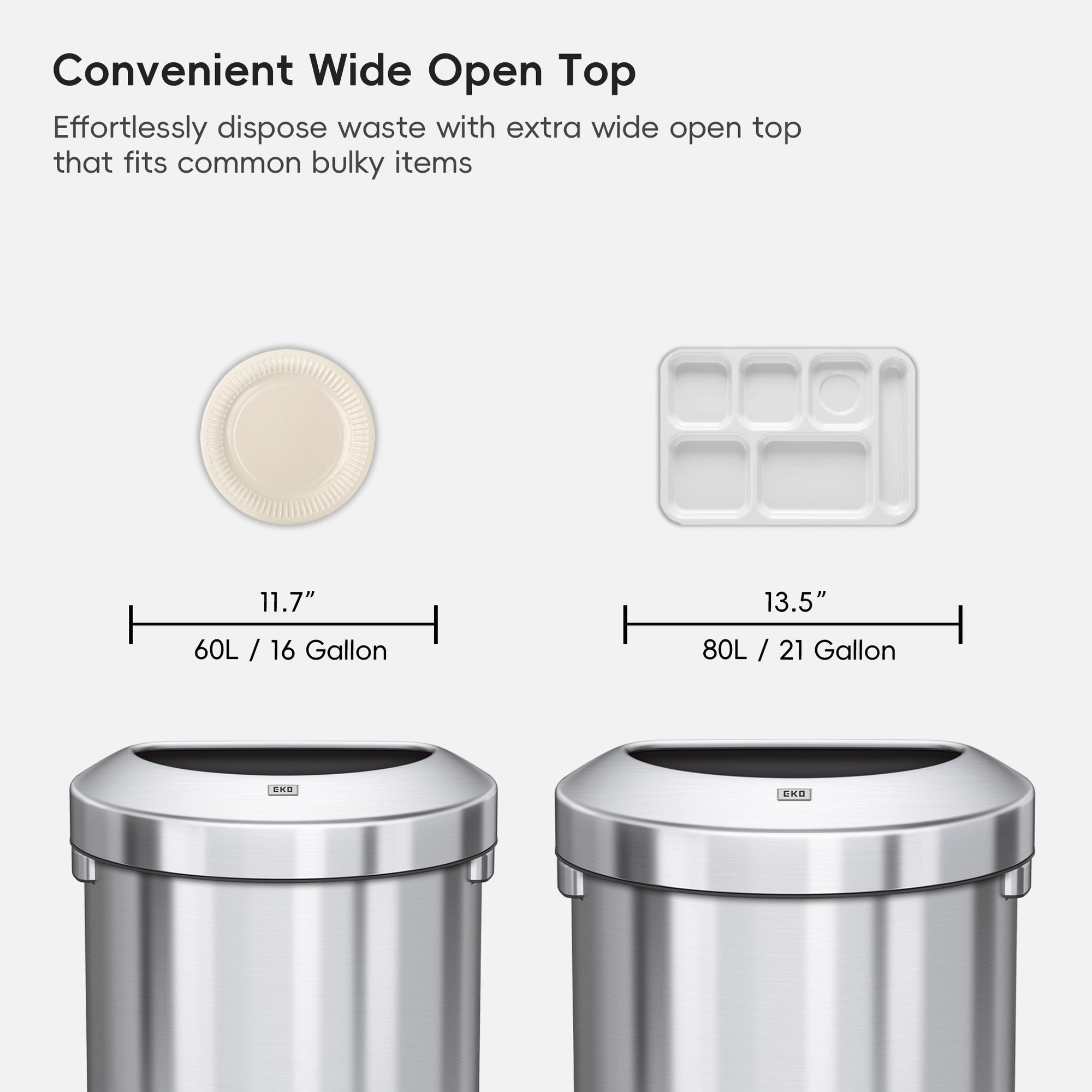 Urban Semi-Round Commercial Open Top Waste Bin