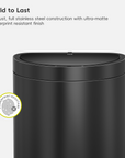 Mirage Semi-Round 47 Liter / 12.4 Gallon Motion Sensor Trash Can - Matte Black