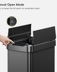 Phantom-T 50L / 13.2 Gal Sensor Can with Dual Wing Lid-Matte Black