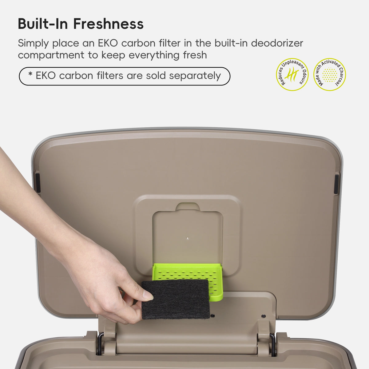 Hudson Step Can with Bag Compartment Stainless Steel