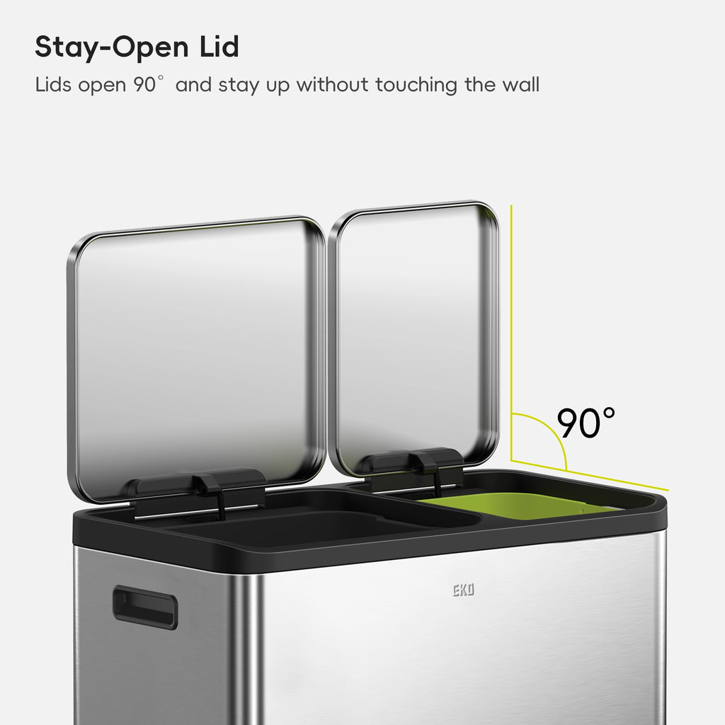 EcoCasa Step Recycling Can Dual Compartment 30+20 L / 8+5.3 Gal