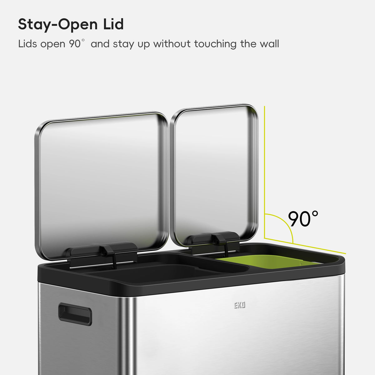 EcoCasa Step Recycling Can Dual Compartment 30+20 L / 8+5.3 Gal