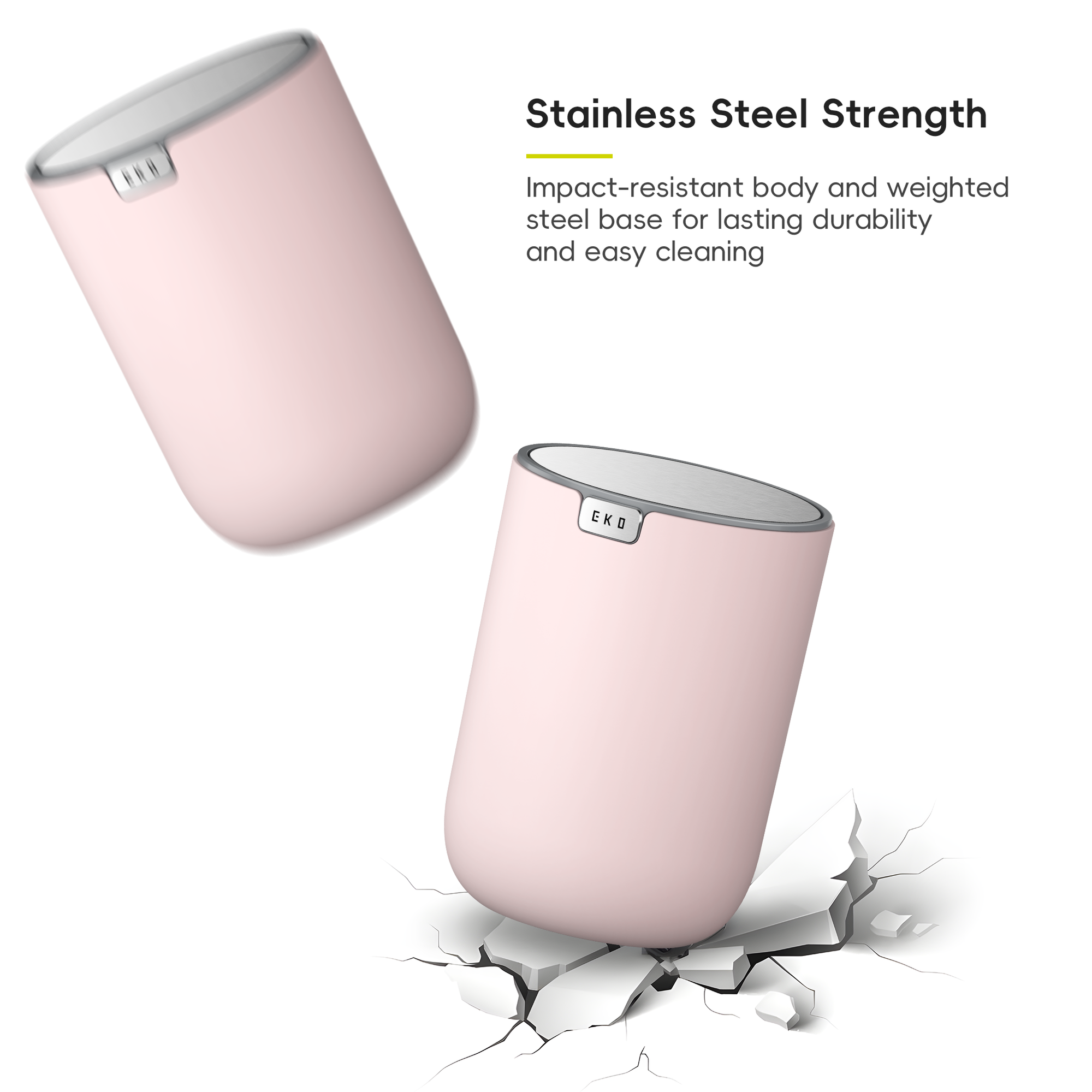 Fandy Table Bin with Swing-Top Lid - Pink 2.2L / 0.58 Gal