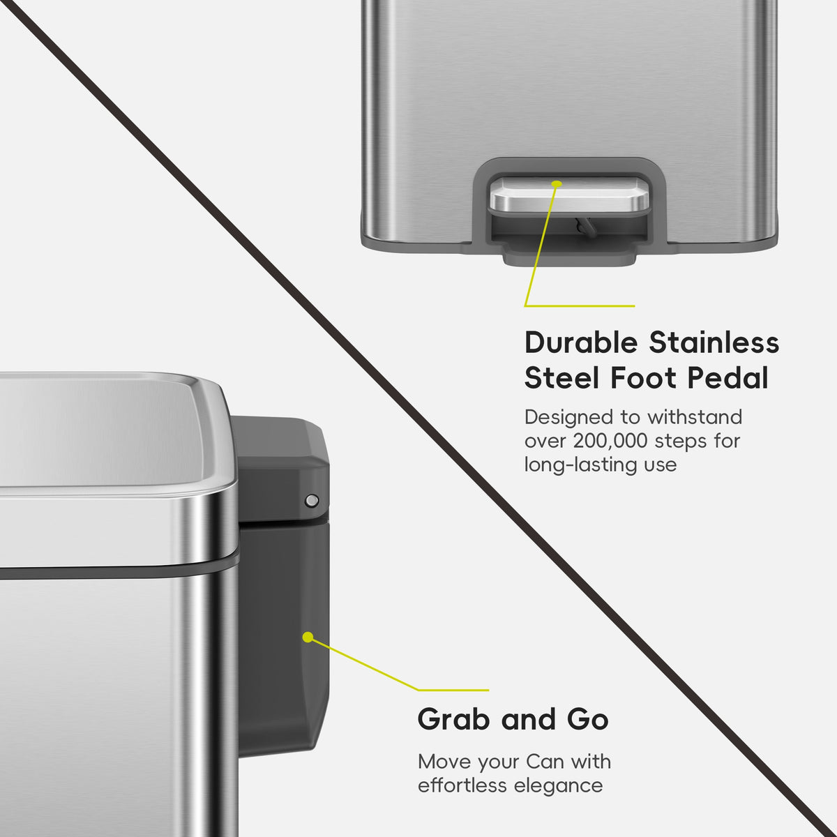Madison Small Step Can with Liner Stainless Steel 6 L / 1.6 Gal