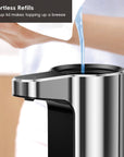EKO Aroma Smart Liquid Soap Dispenser - Chrome Metallic – Effortless Refills - Pop-up lid makes topping up a breeze