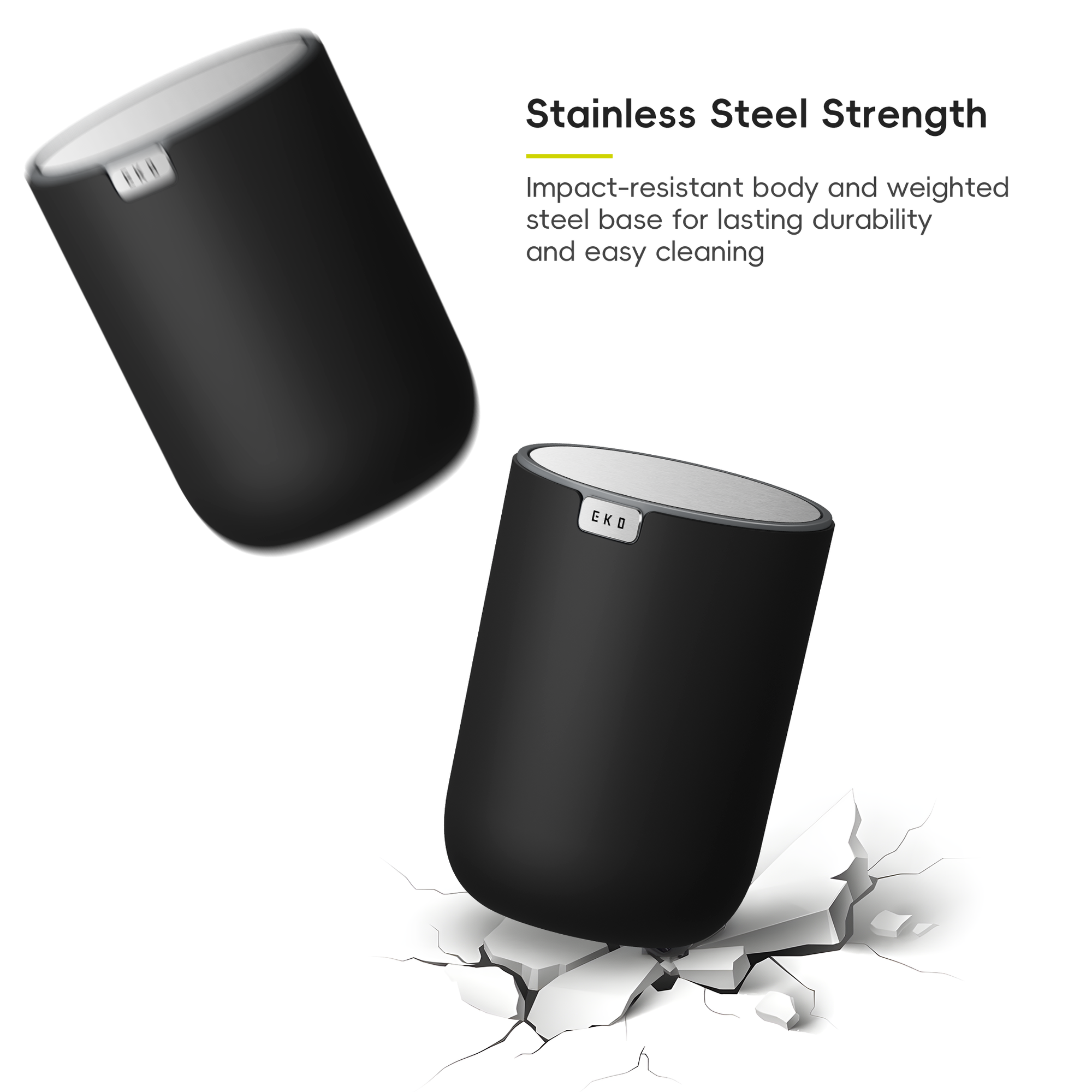 Fandy Table Bin with Swing-Top Lid - Black 2.2L / 0.58 Gal