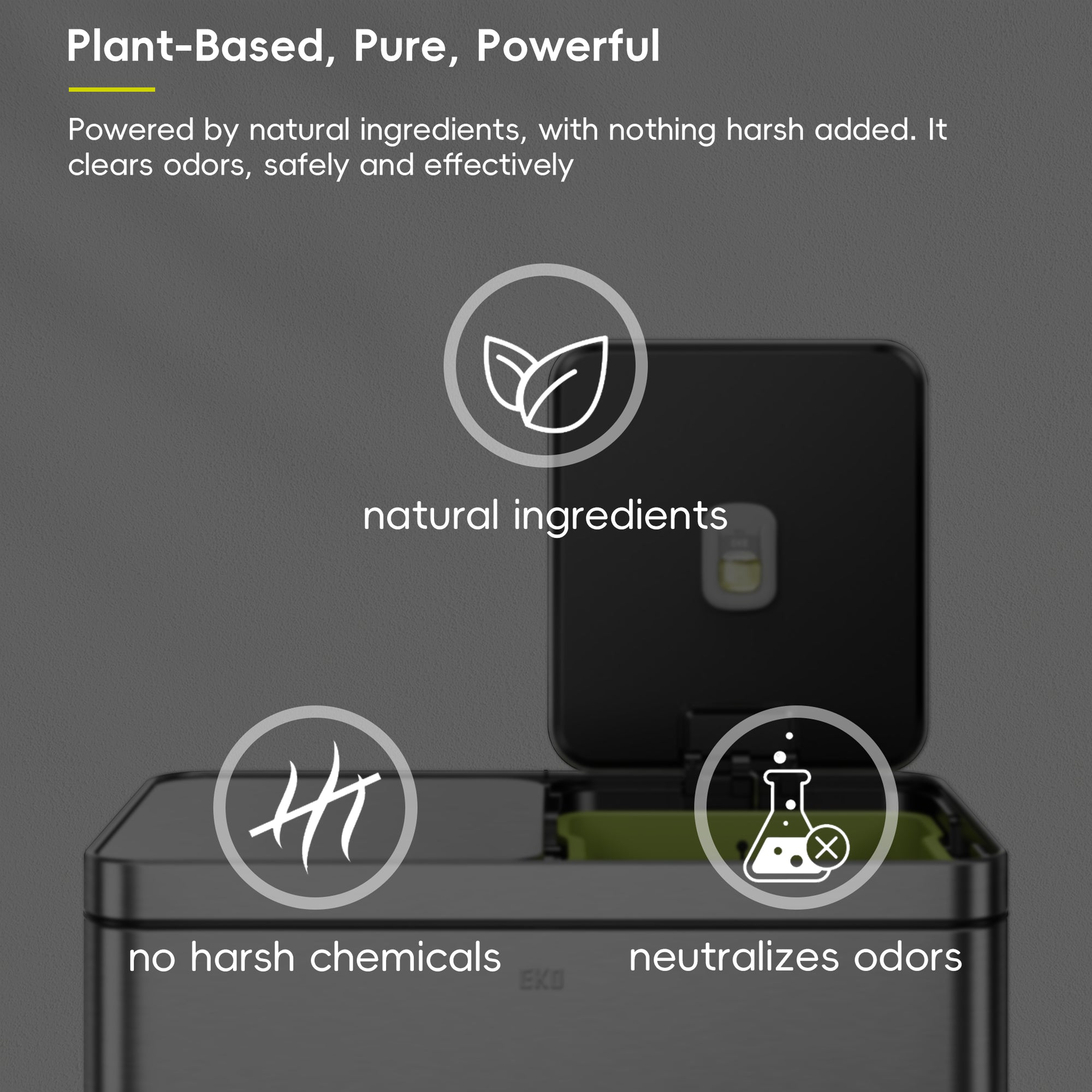 EKO Deodorizer Pod Kit with Refillable Holder, Plant-Based Odor Eliminator for Trash Can – Plant-Based, Pure, Powerful