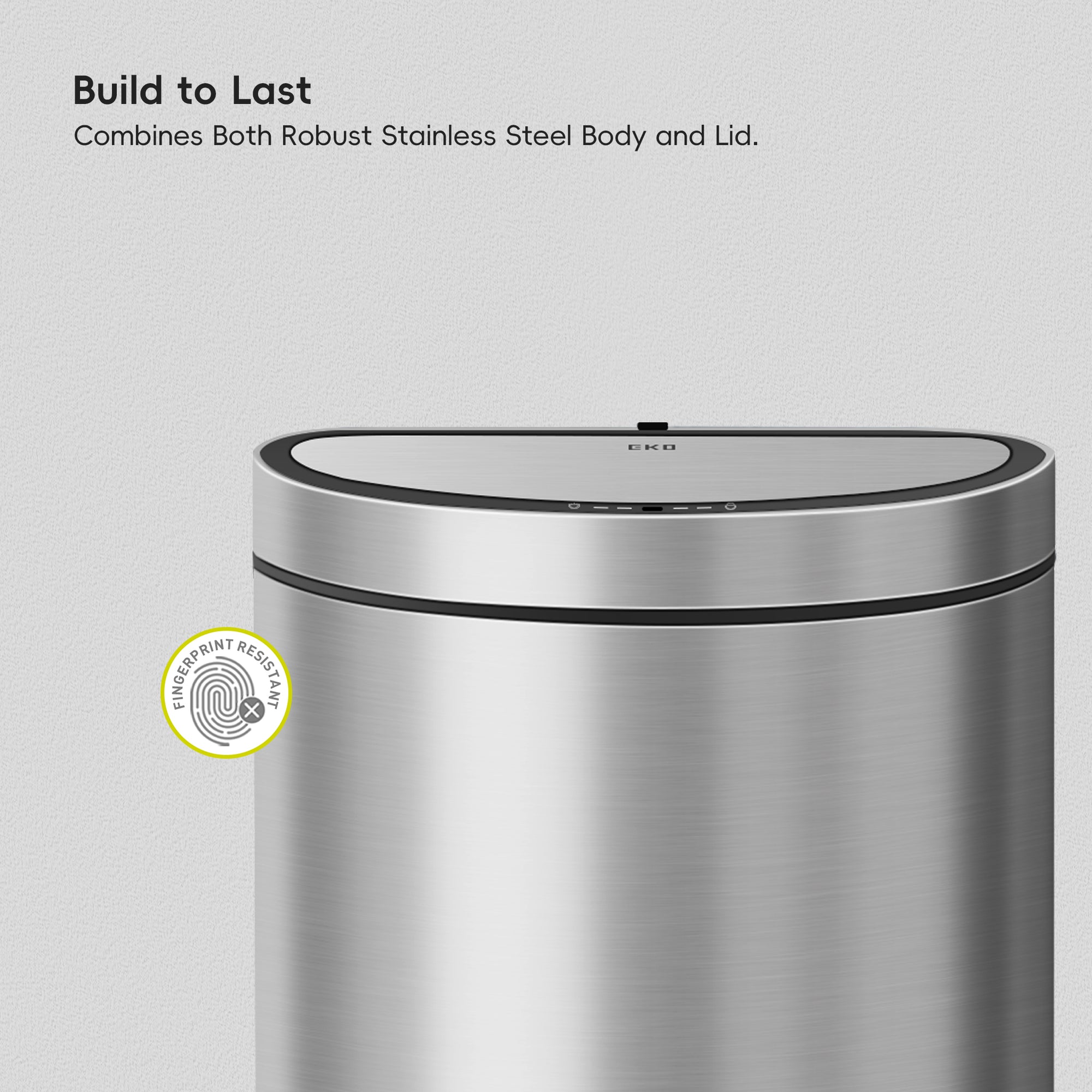 EKO Mirage Semi-Round Motion Sensor Trash Can, 47 Liter / 12.4 Gallon – Build to Last