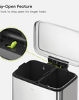 Maxwell Dual Compartment 20L+25L  Step Trash Can-Stainless Steel