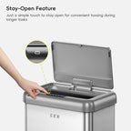 Vintage Dual Compartment Motion Sensor Trash Can Stainless Steel