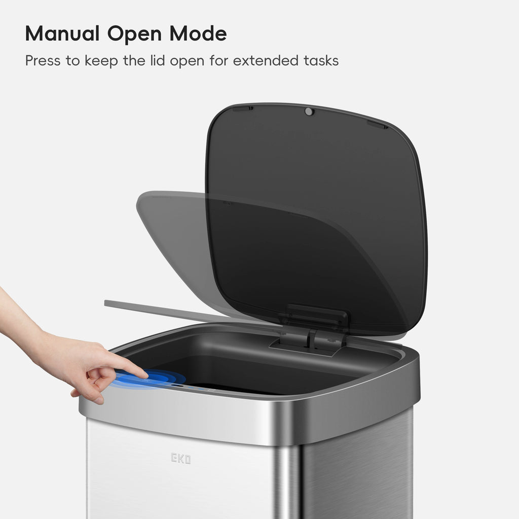 Ecosmart Motion Sensor Square Trash Can Stainless Steel 80 L / 21.1 Gal