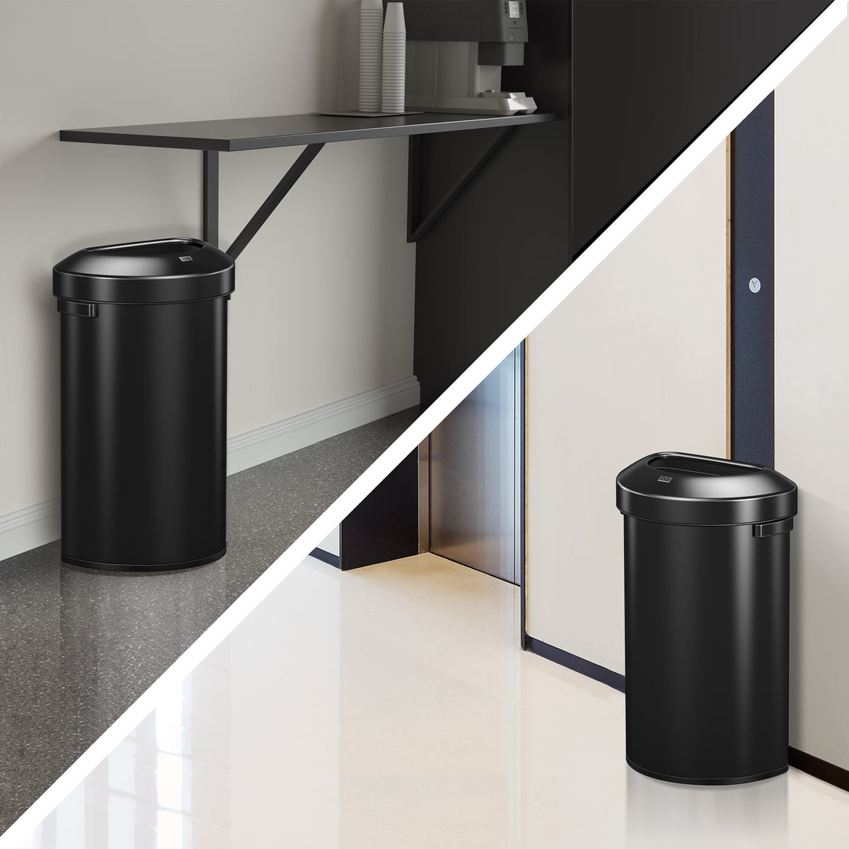 Urban Semi-Round Commercial Open Top Waste Bin
