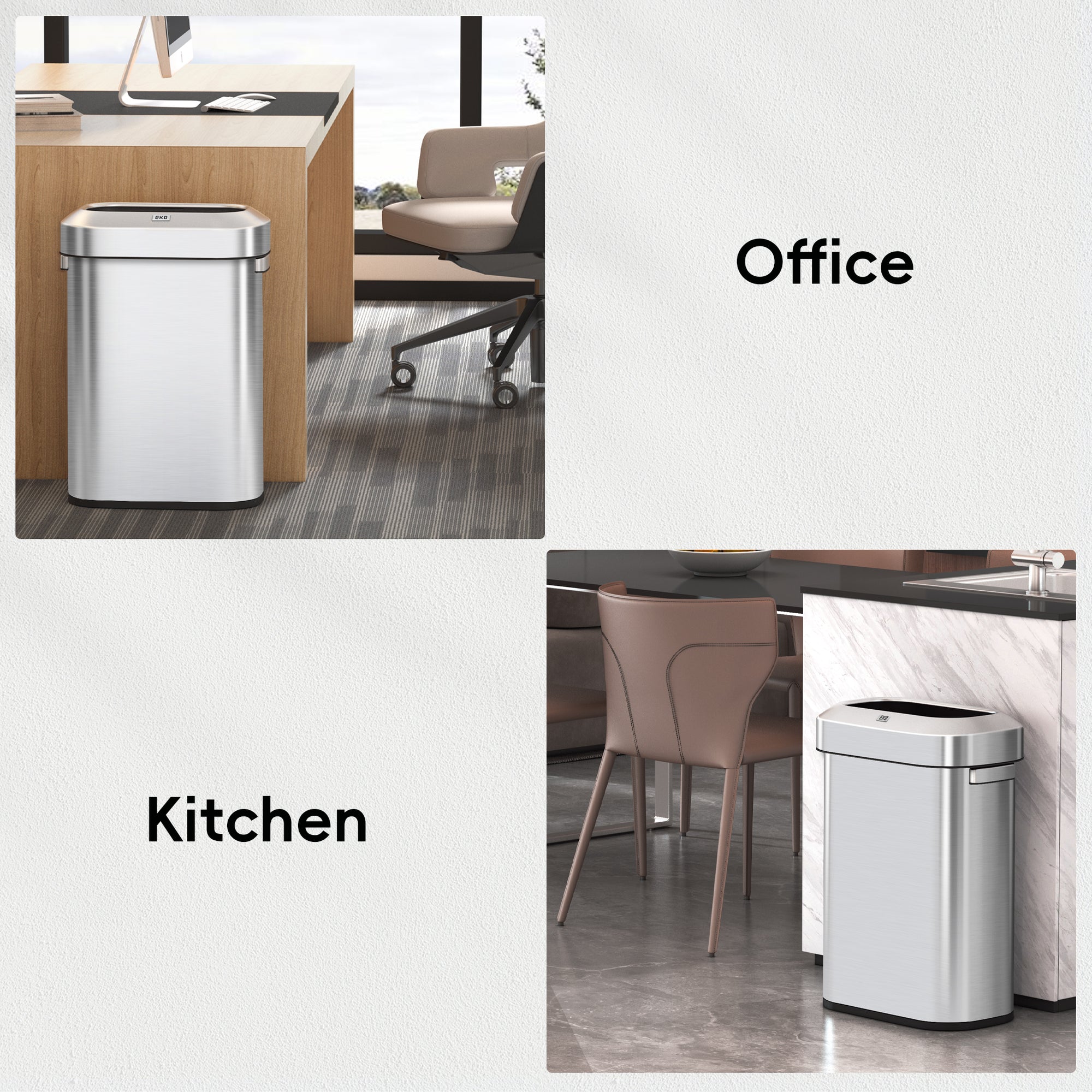 EKO Urban Slim Open Top Can Commercial Grade - 60L / 16 Gal – Office &amp; Kitchen