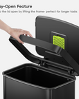 Hudson  75 Liter / 20 Gallon Step Can with Bag Compartment - Matte Black