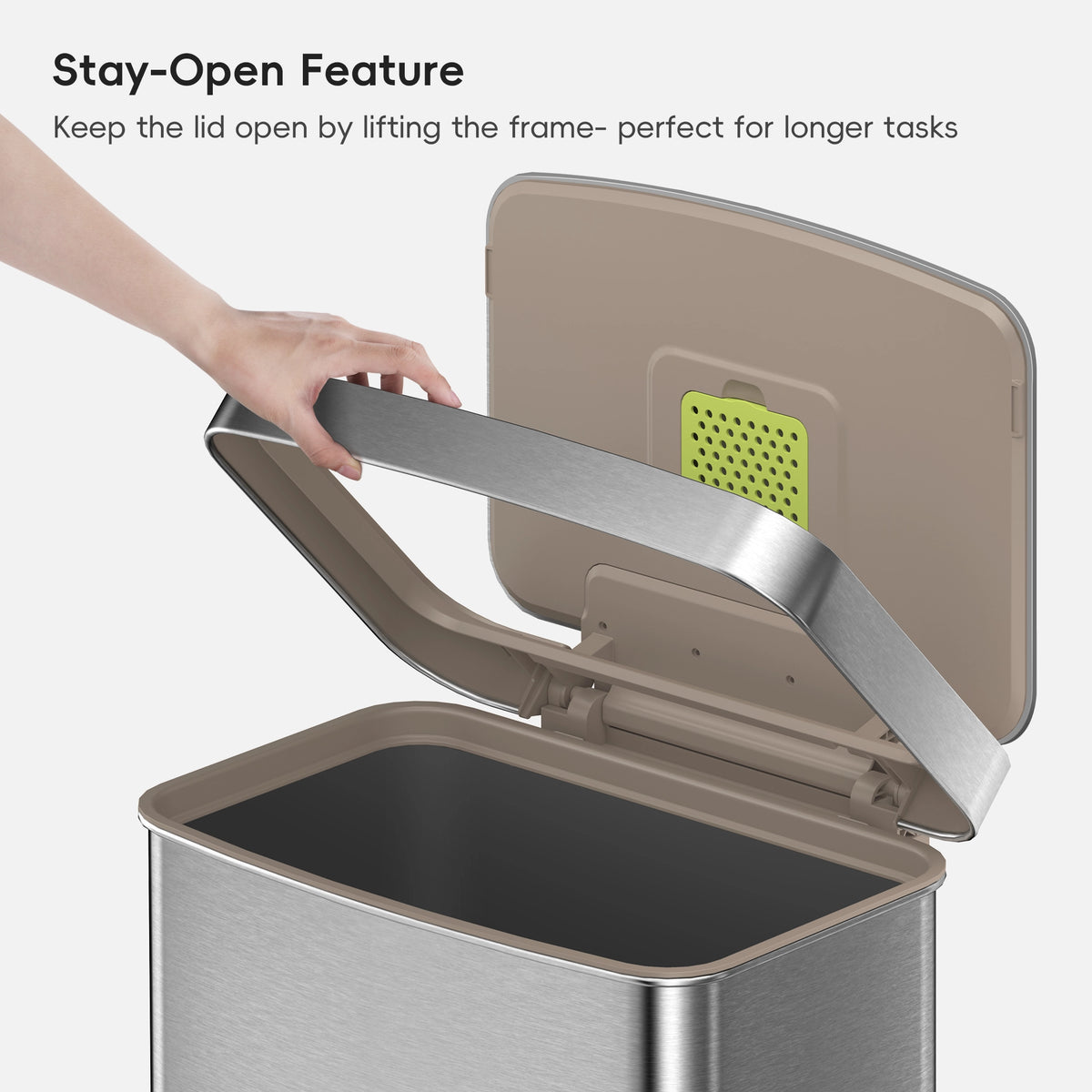 Hudson Step Can with Bag Compartment Stainless Steel