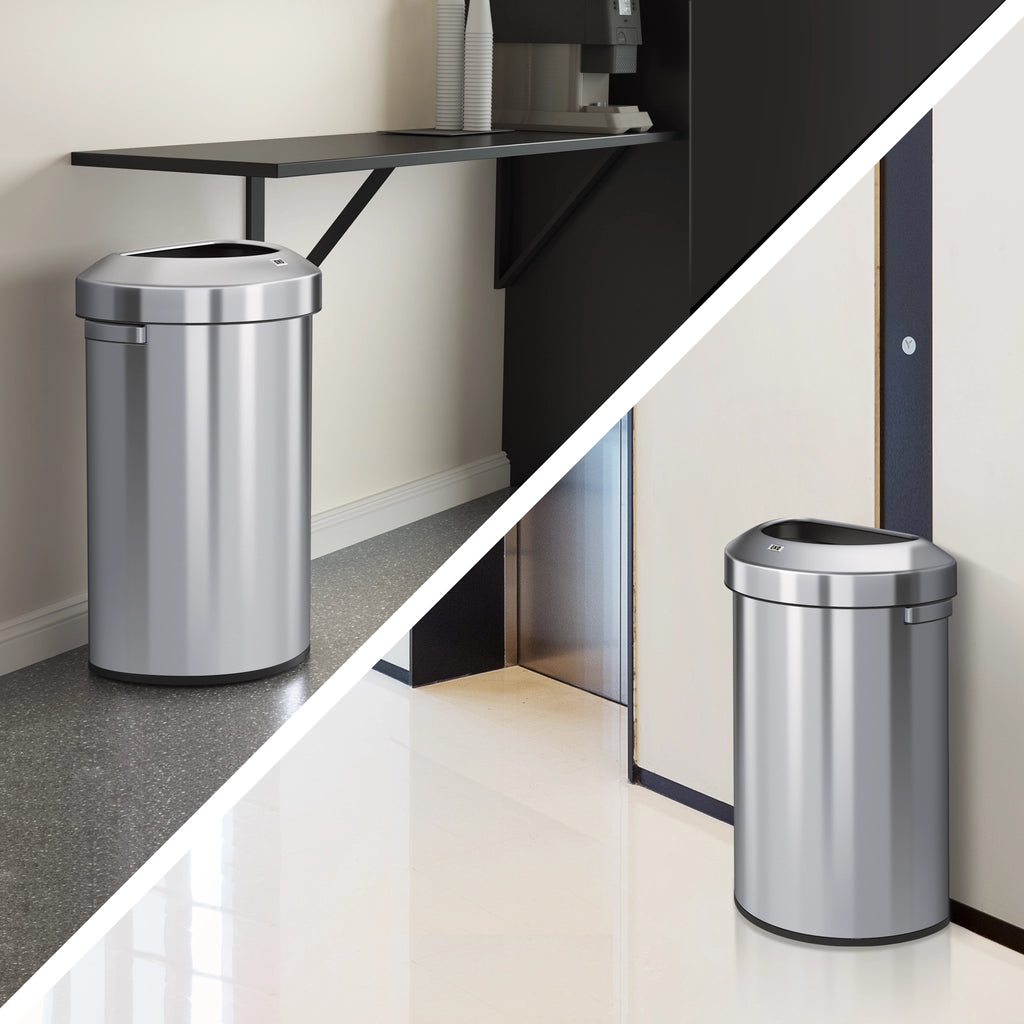 Urban Semi-Round Commercial Open Top Waste Bin