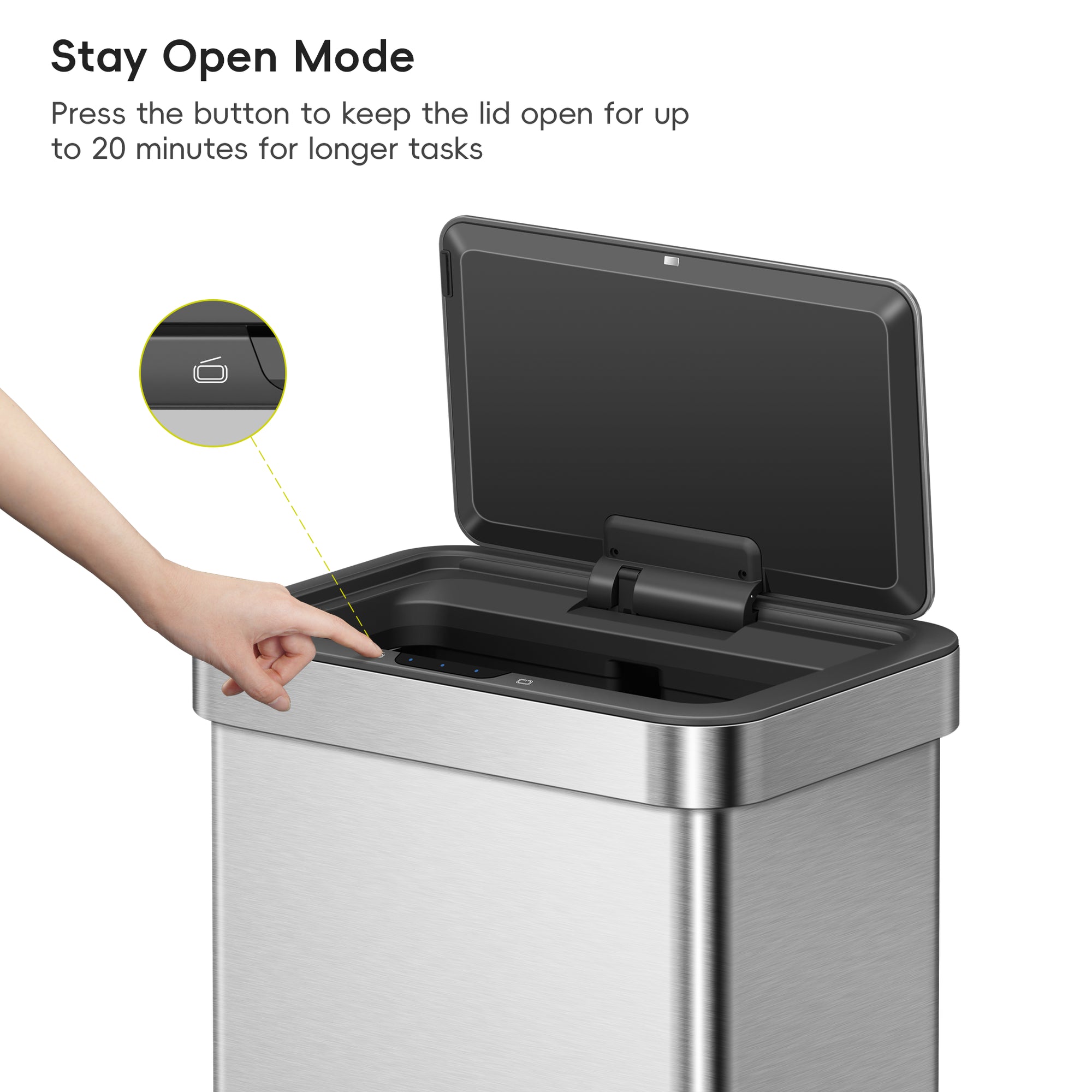 Nova Stainless Steel Motion Sensor Trash Can