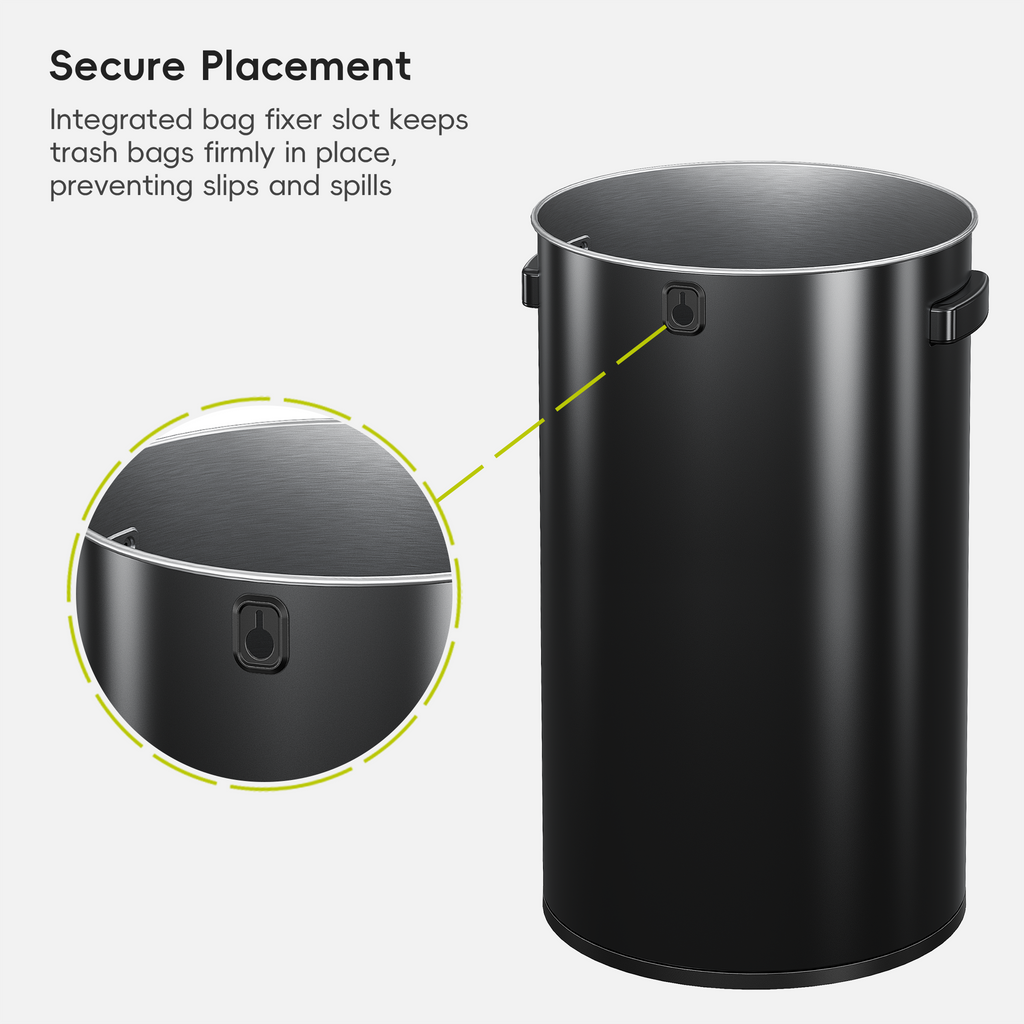 Urban Round Open Top Commercial Trash Can, Stainless Steel