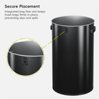 Urban Round Open Top Commercial Trash Can, Stainless Steel