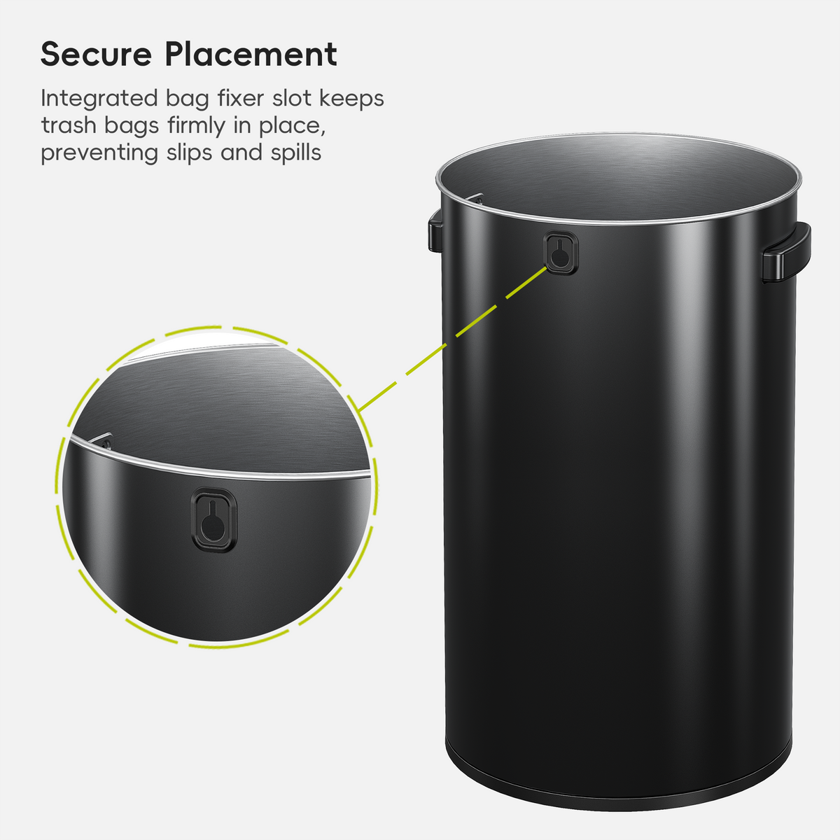 Urban Round Open Top Commercial Trash Can, Stainless Steel