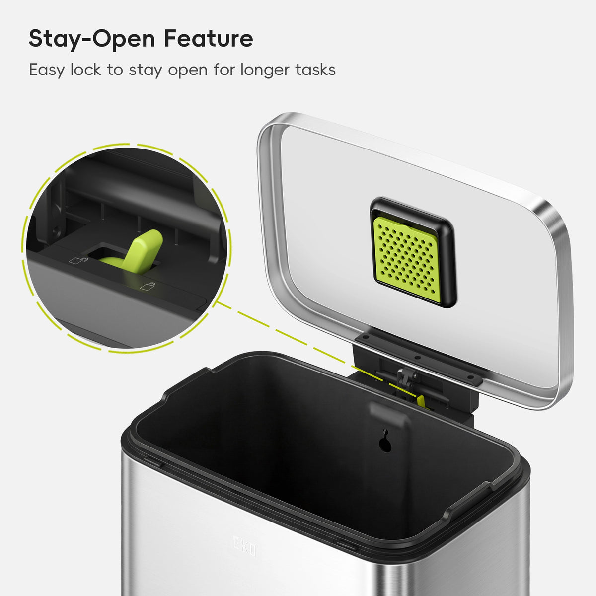 Madison Step Can with Liner Stainless Steel