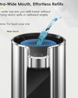 EKO Aroma Pro 13.5 fl oz Touchless Automatic Liquid Soap Dispenser-Chrome Metallic – Extra-Wide Mouth, Effortless Refills