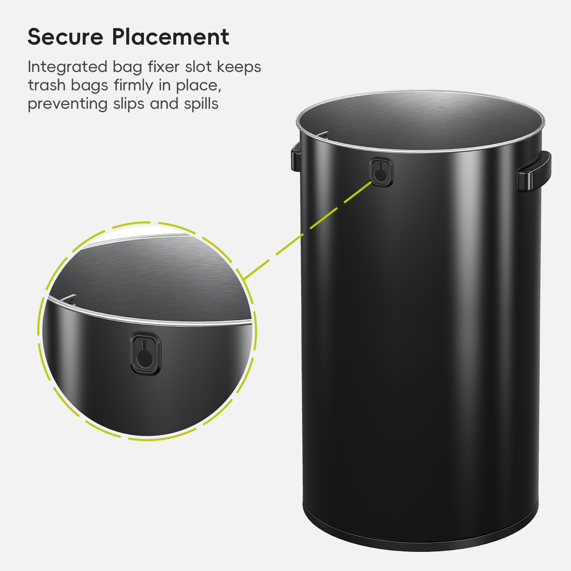 Urban Round Open Top Can Commercial Grade – 120L / 32 Gal - Black Stainless Steel