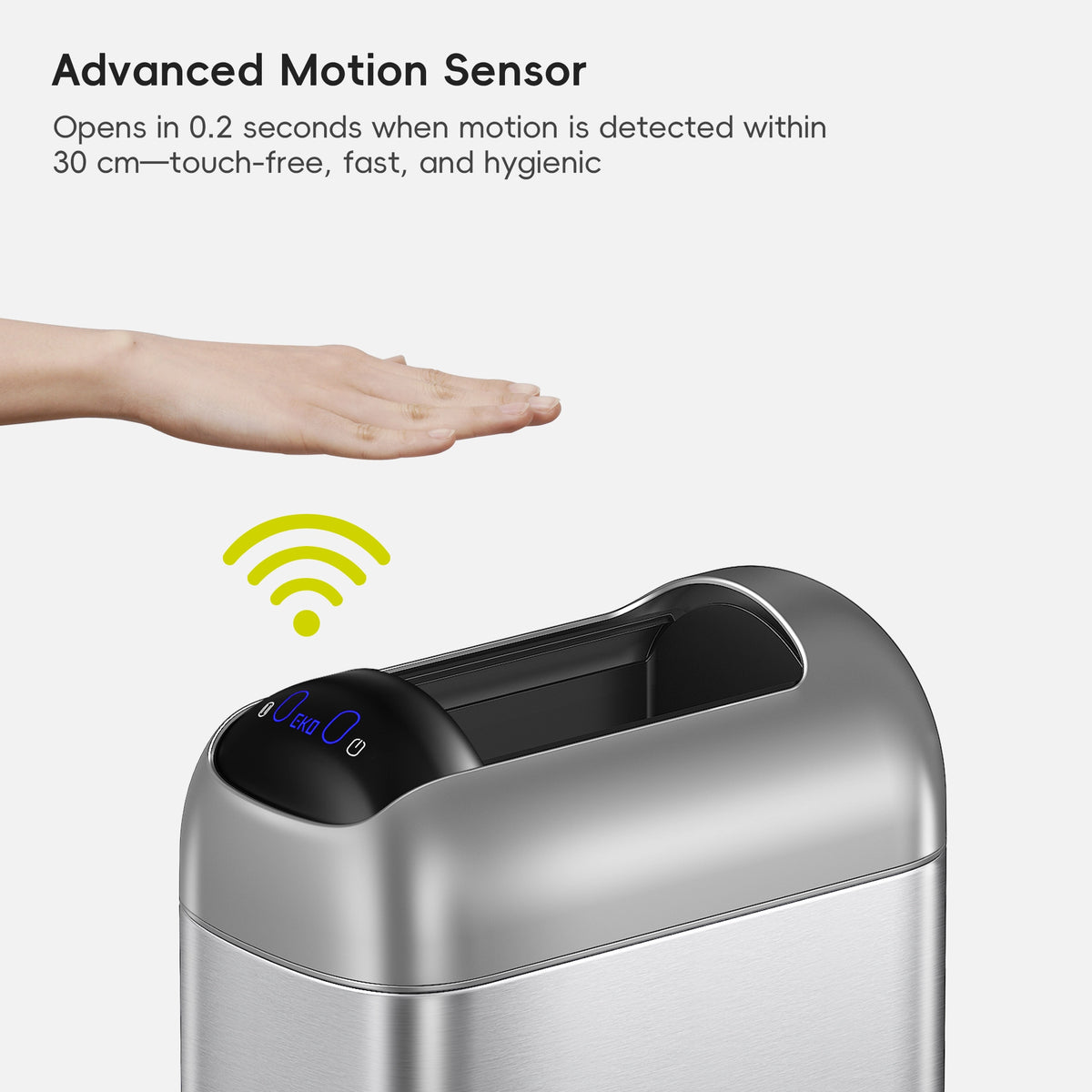 Astro Slim Sensor Trash Can with Butterfly Lid 10 L / 2.6 Gal