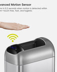 Astro Slim Sensor Trash Can with Butterfly Lid 10 L / 2.6 Gal