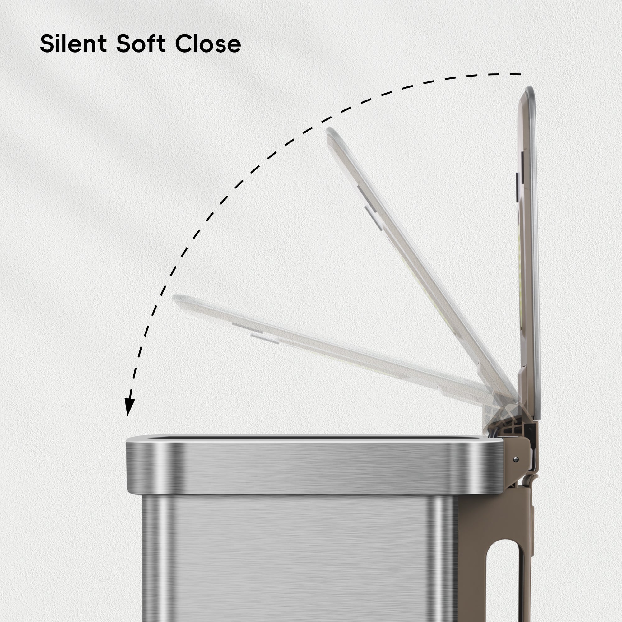 EKO Hudson 75L / 19.8 Gal Step Can with Bag Compartment - Stainless Steel – Silent Soft Clos