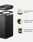 Phantom-T 50L / 13.2 Gal Sensor Can with Dual Wing Lid-Matte Black