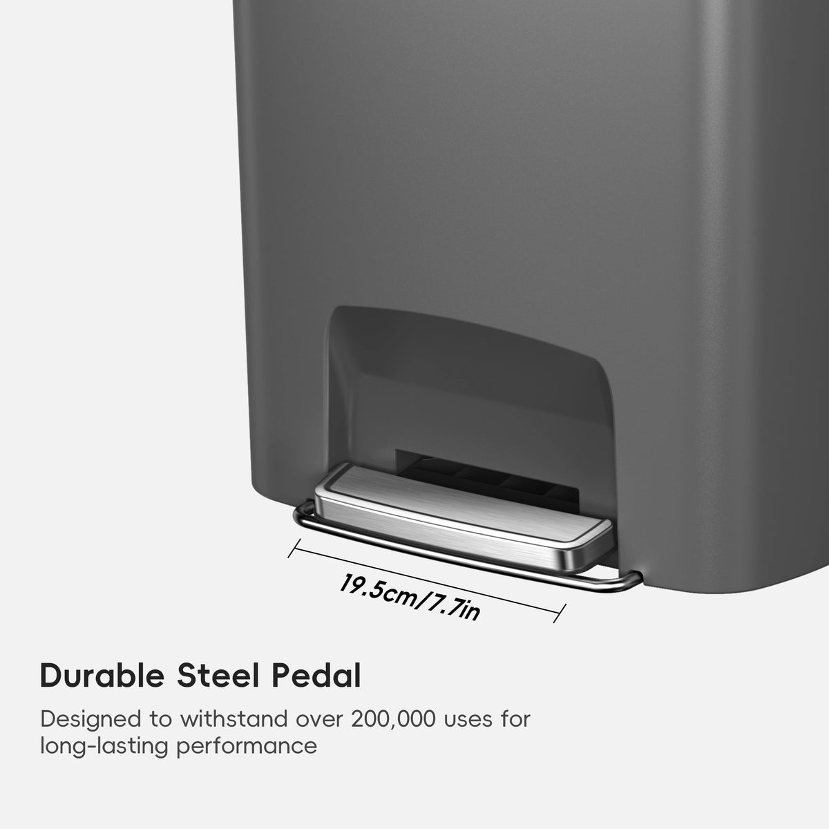Hana Select Plastic Resin Step Trash Can 50 L / 13 Gal