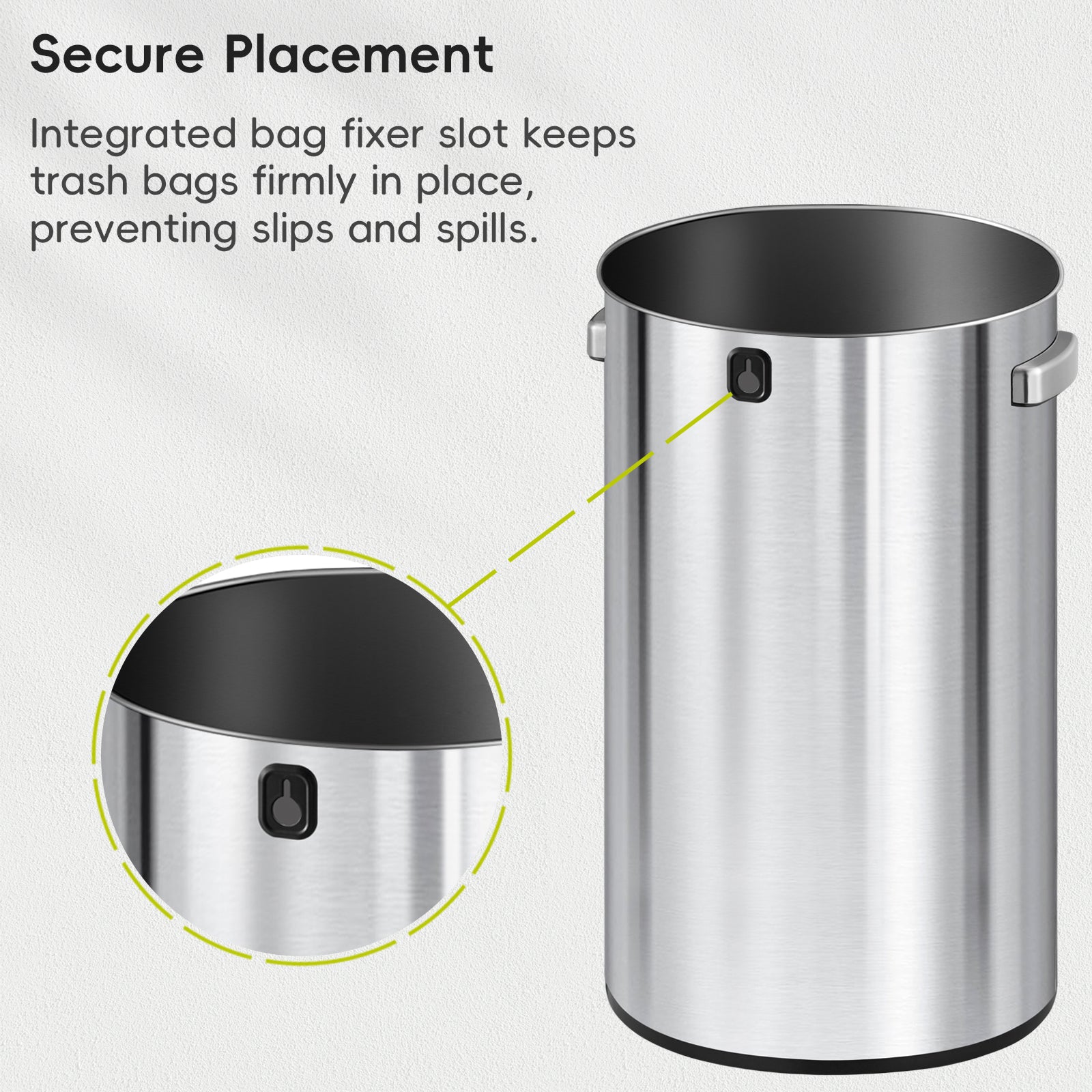 EKO Urban Round Open Top Can Commercial Grade – 90L / 23.7 Gal – Secure Placement