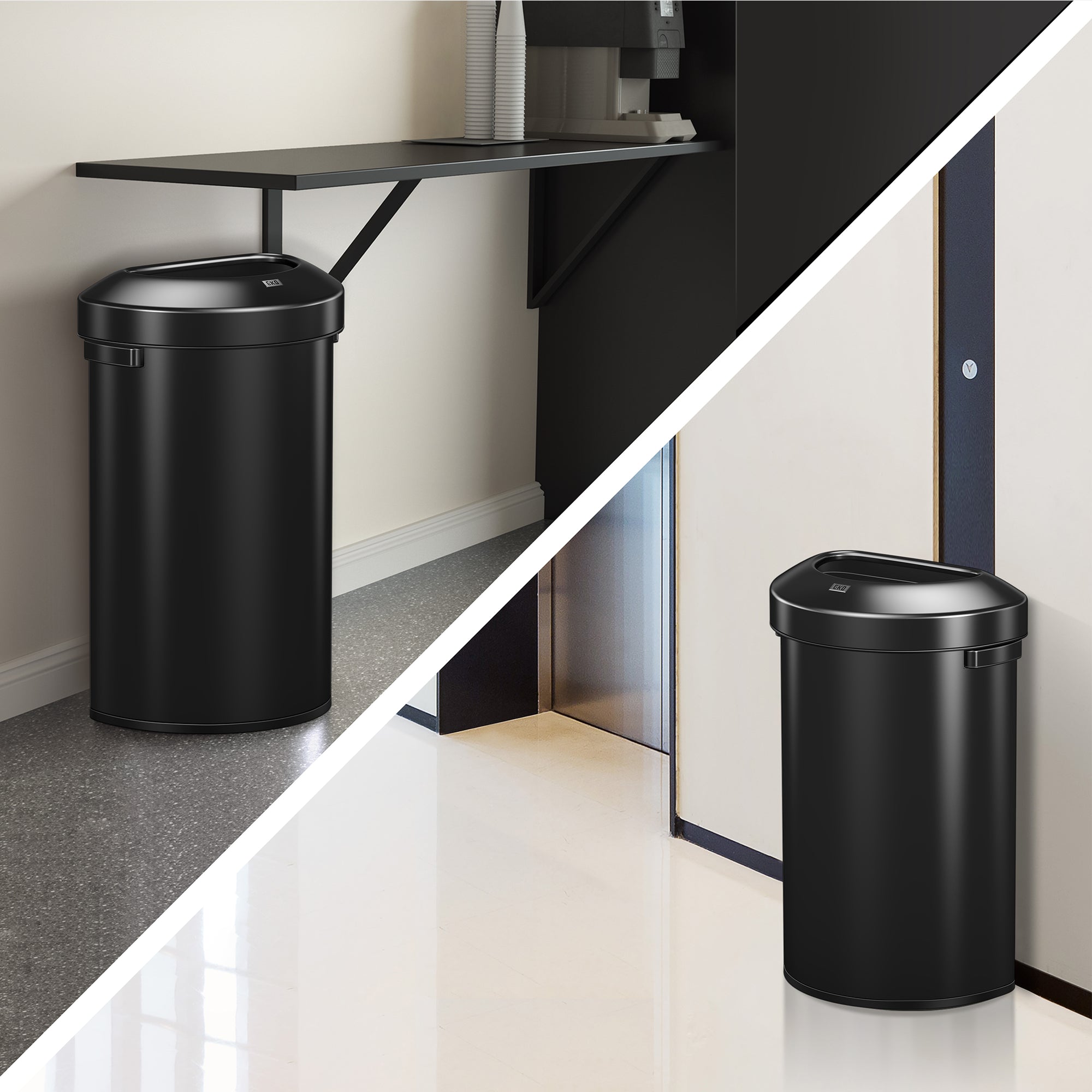 Urban Semi-Round Commercial Open Top Waste Bin