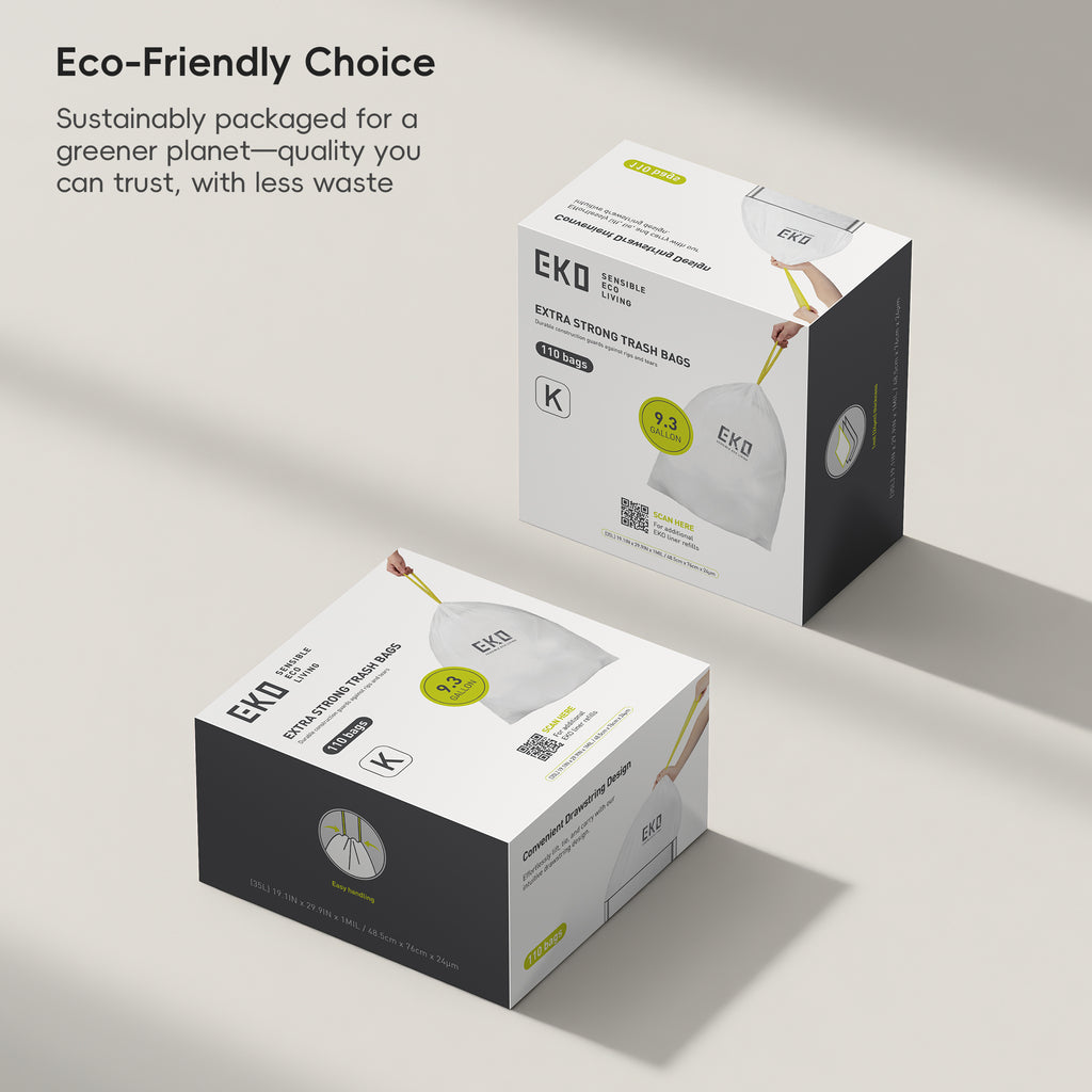 Code K Easy-Dispense Roll Trash Bags, 30-35 L / 7.9-9.3 Gal