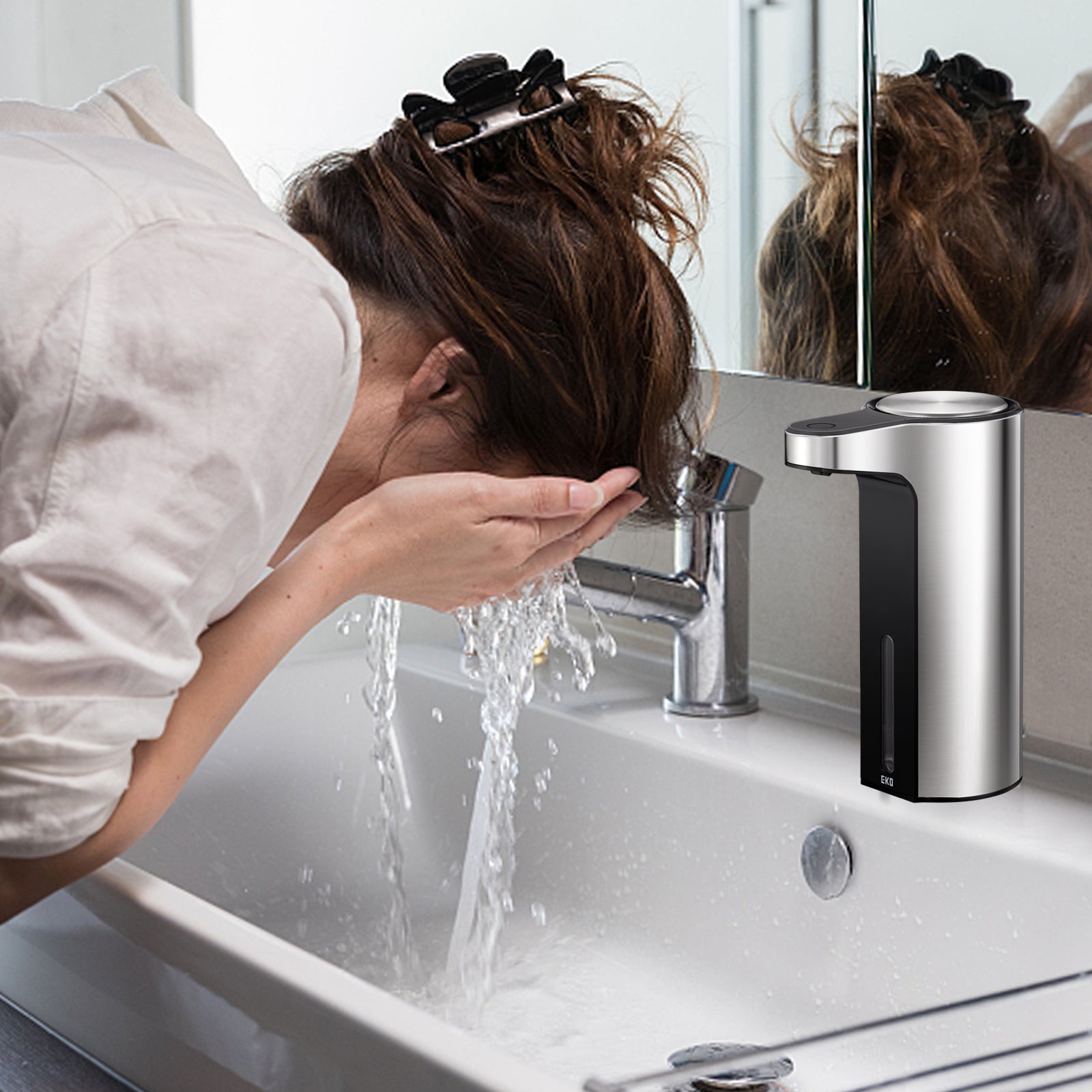 EKO Aroma Smart Liquid Soap Dispenser - Stainless Steel – Bathroom Sink