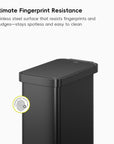 EKO Stainless Steel Trash Can Featuring Ultimate Fingerprint Resistance. Stainless steel surface that resists fingerprints and smudges—stays spotless and easy to clean.