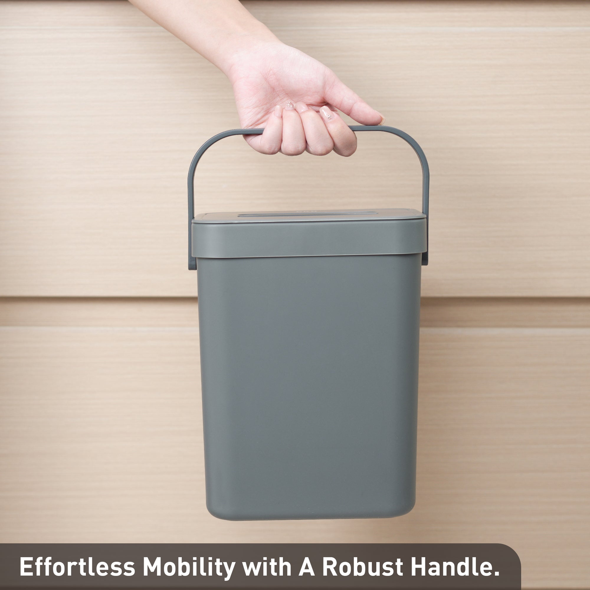 EKO Puro Compost Bin with Lid - Dark Gray 5L / 1.32 Gal – Effortless Mobility with A Robust Handle