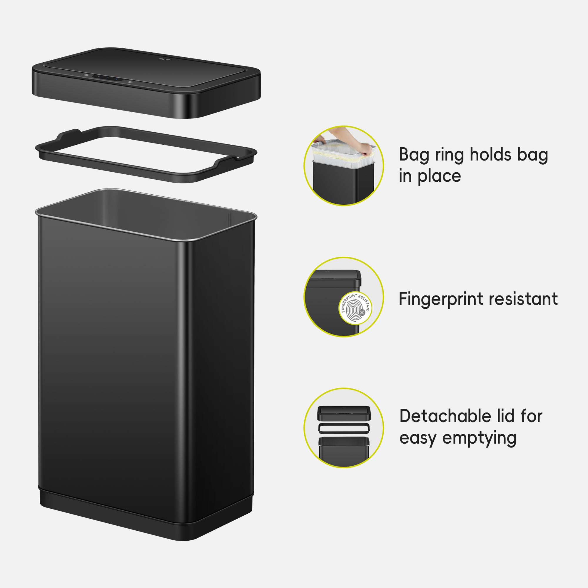 Nova Stainless Steel Motion Sensor Trash Can