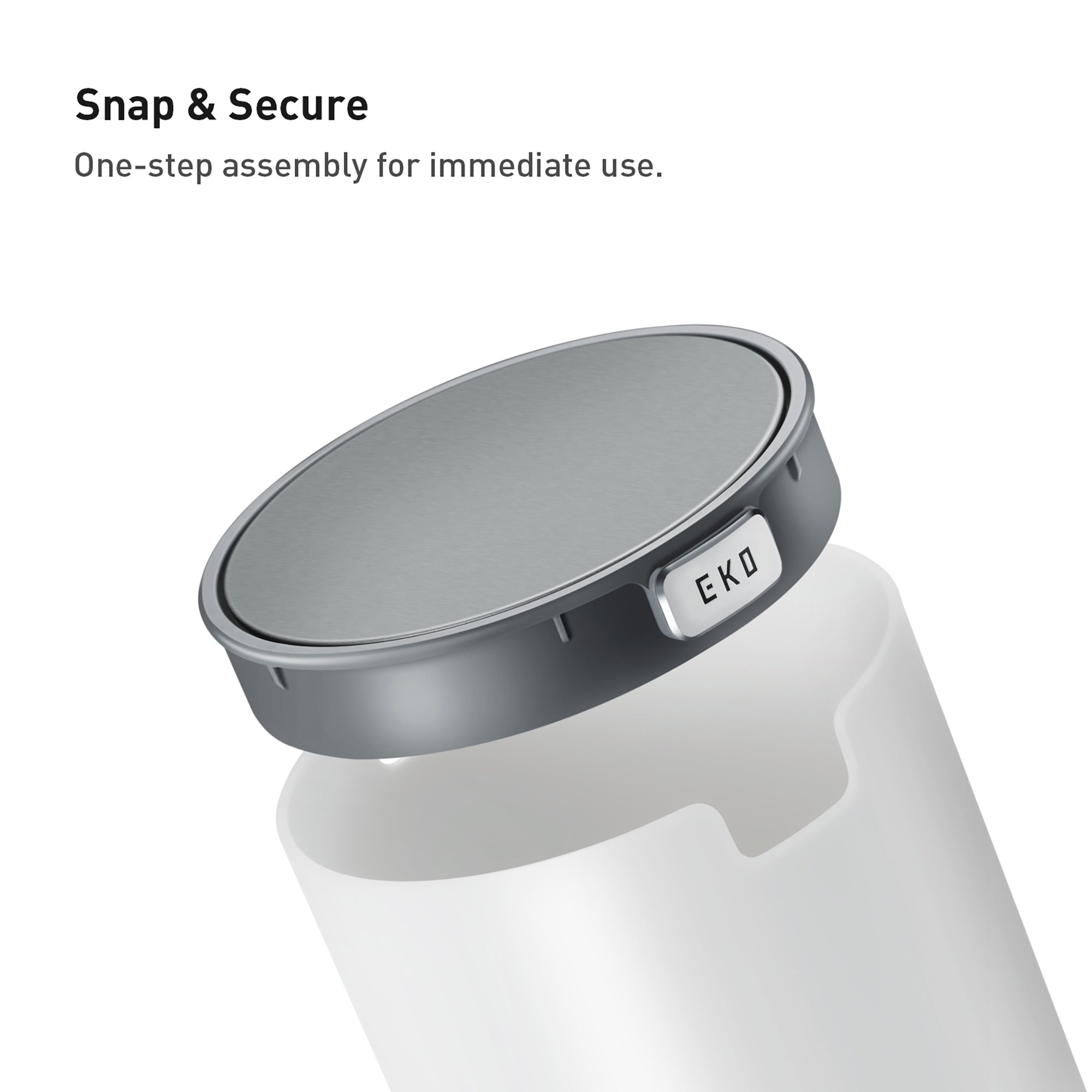 EKO Fandy Table Bin with Swing-Top Lid - White 1.5L / 0.4 Gal – Snap & Secure