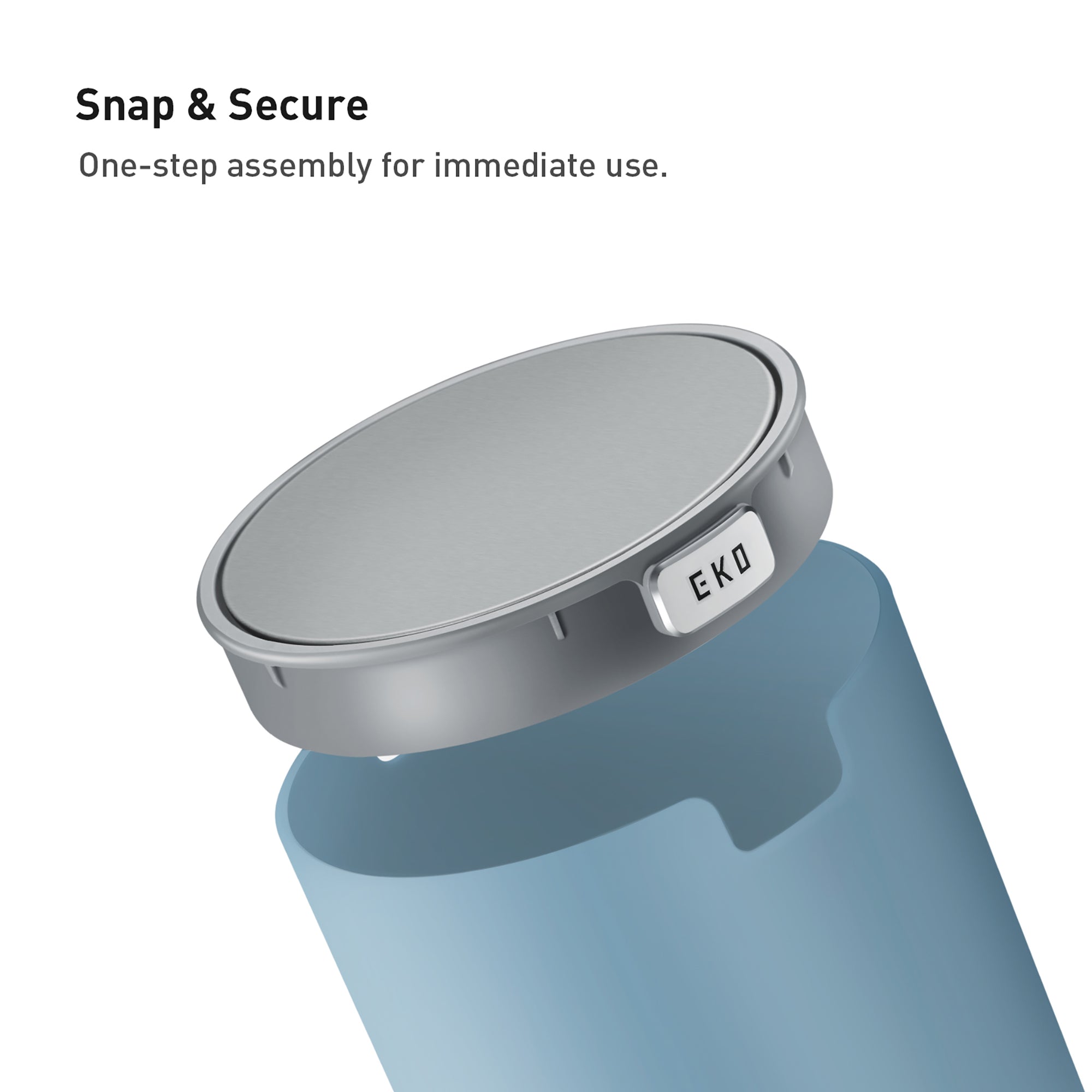 EKO Fandy Table Bin with Swing-Top Lid - Blue 1.5L / 0.4 Gal – Snap & Secure