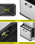 Vintage Dual Compartment 32L + 18L Stainless Steel Motion Sensor Trash Can