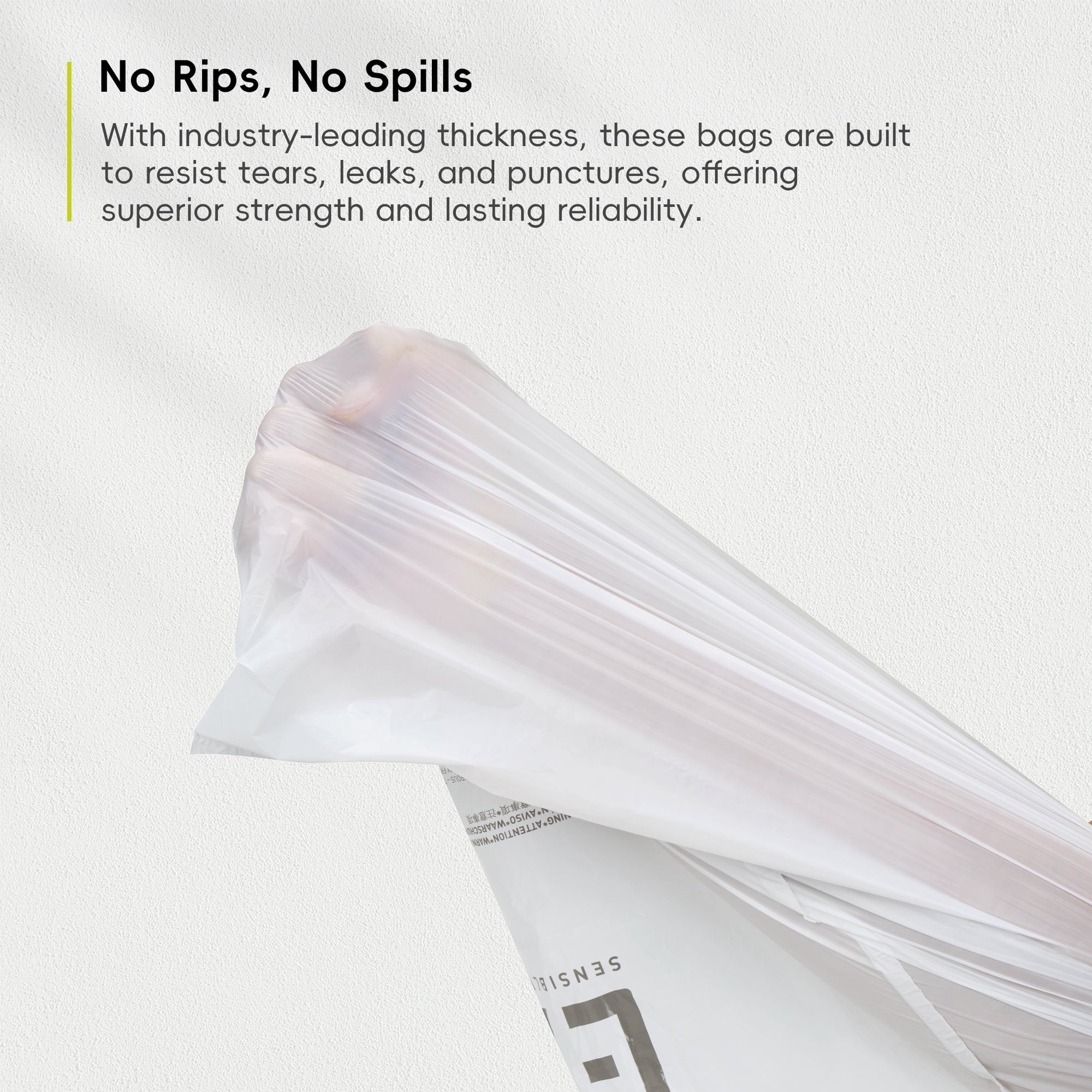 EKO Code F - 13 Gallon Trash Bag - 60 Count – No Rips, No Spills