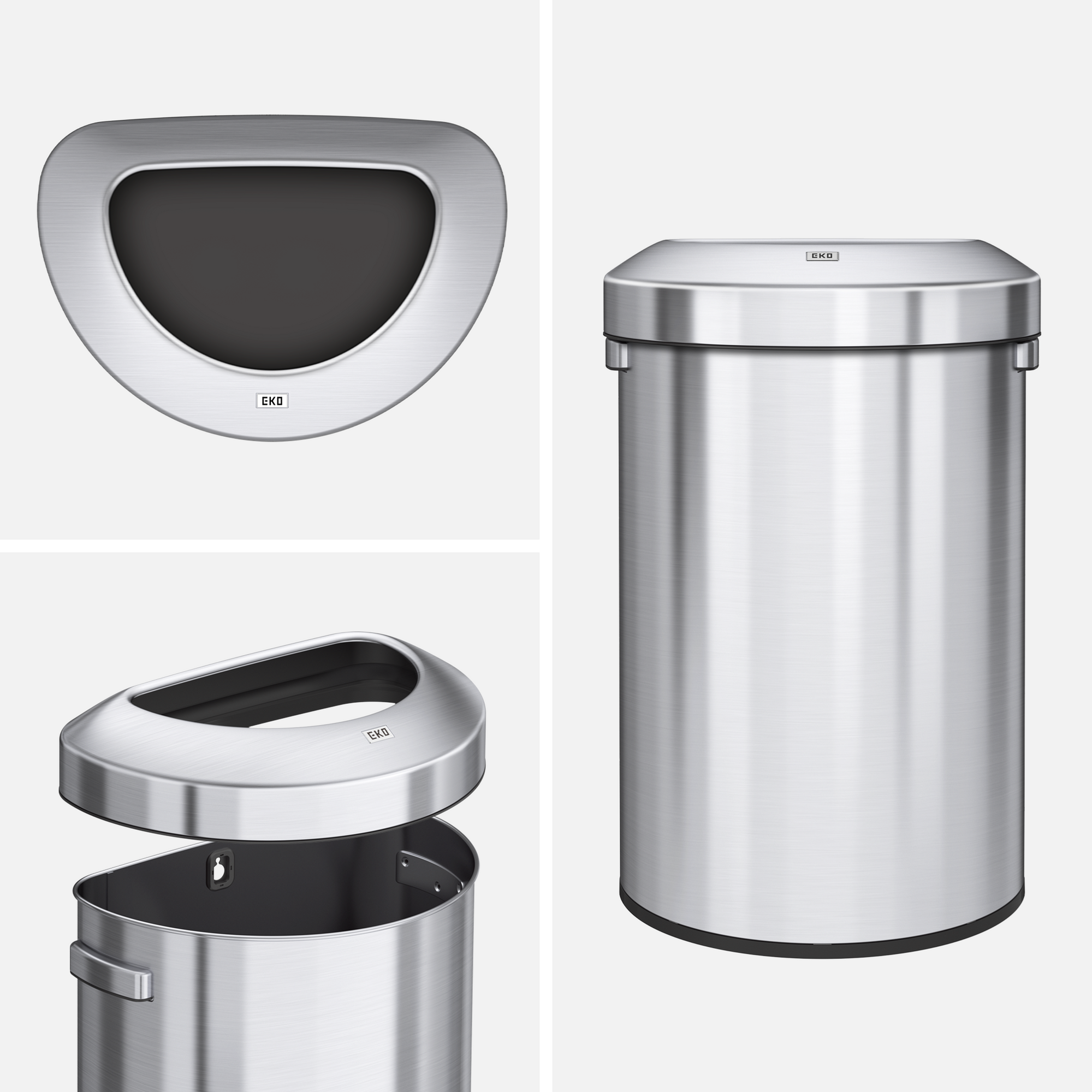 Urban 21 Gallon Semi-Round Open Top Waste Bin, 80L