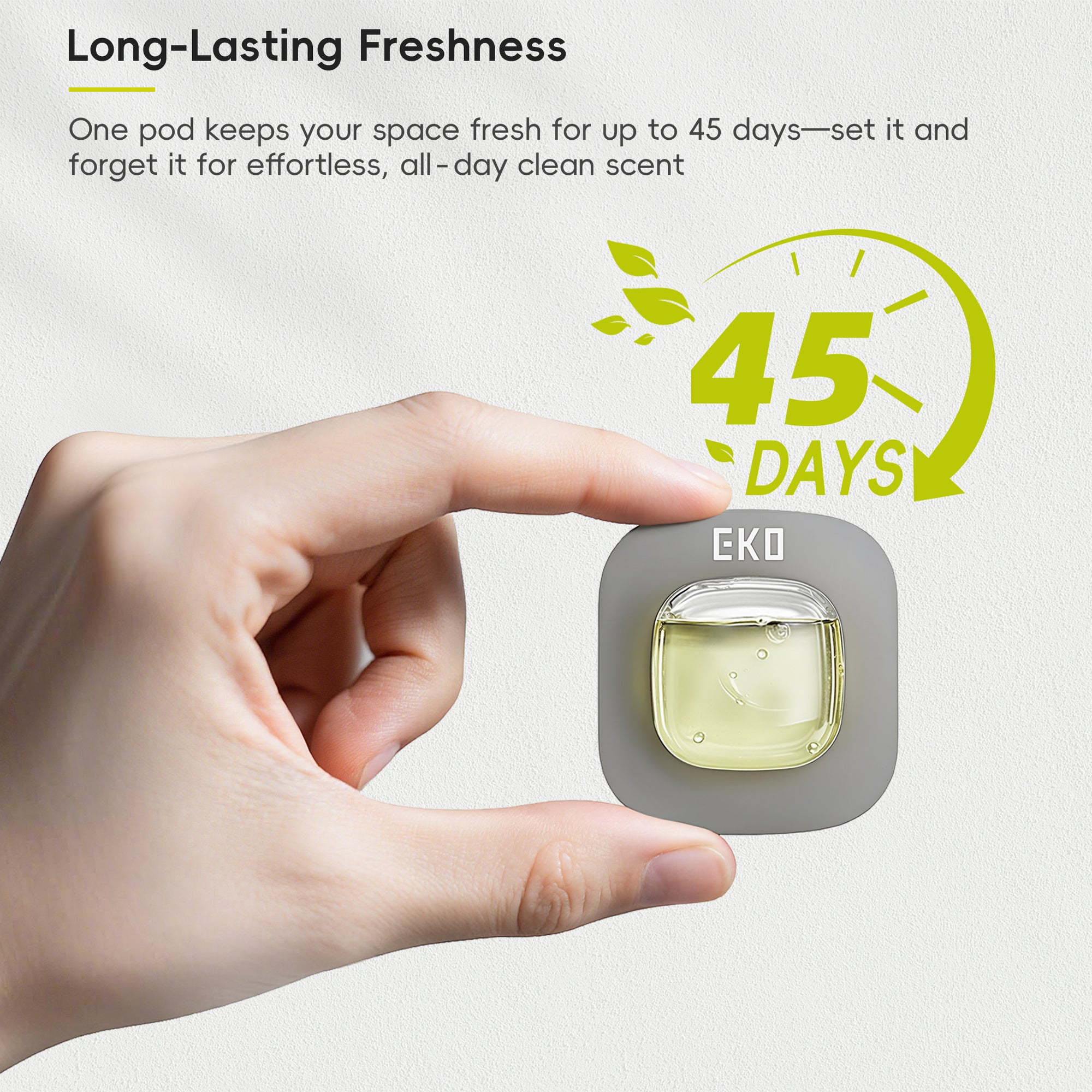 EKO Deodorizer Pod Kit with Refillable Holder, Plant-Based Odor Eliminator for Trash Can – Long-Lasting Freshness