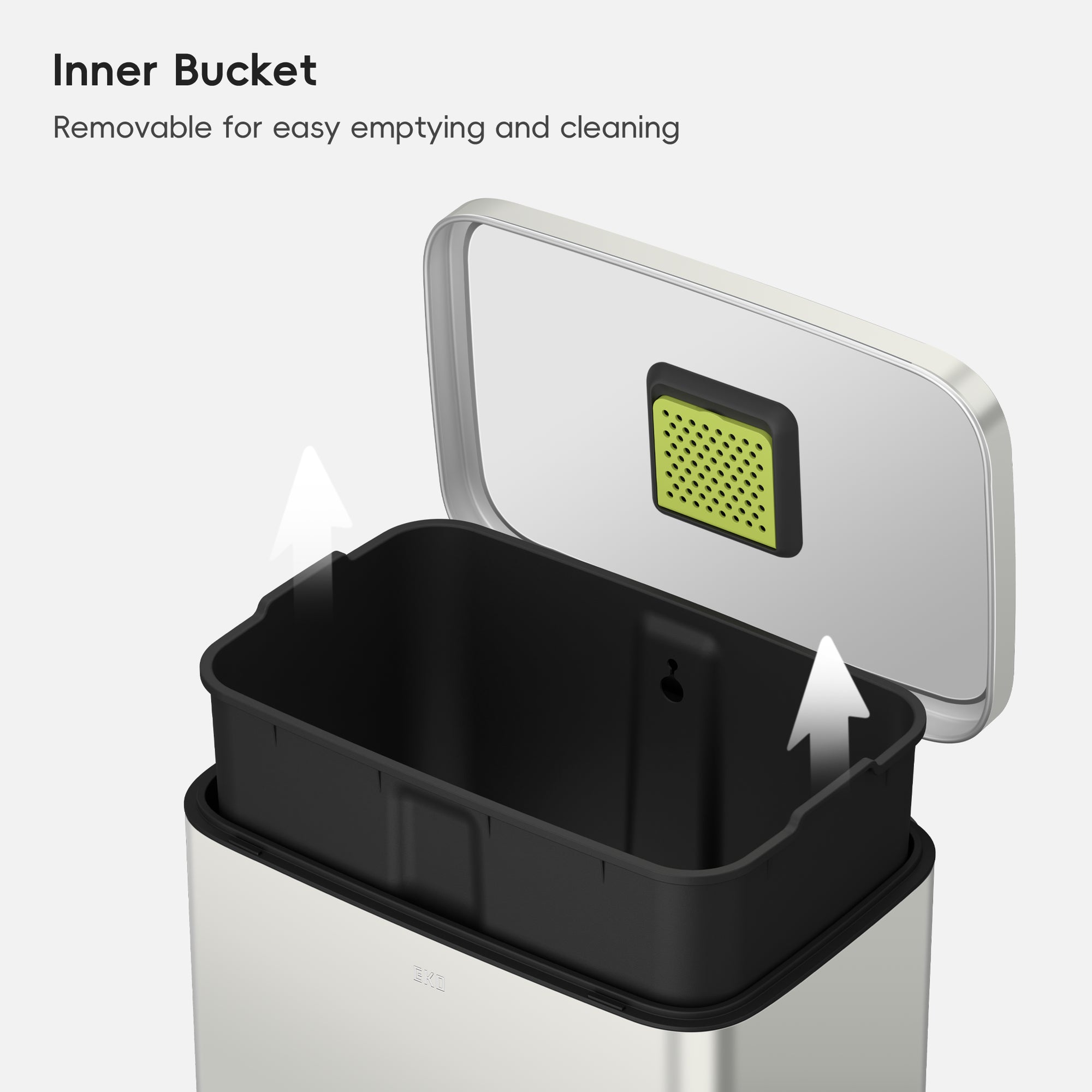 Madison Step Can with Liner Stainless Steel