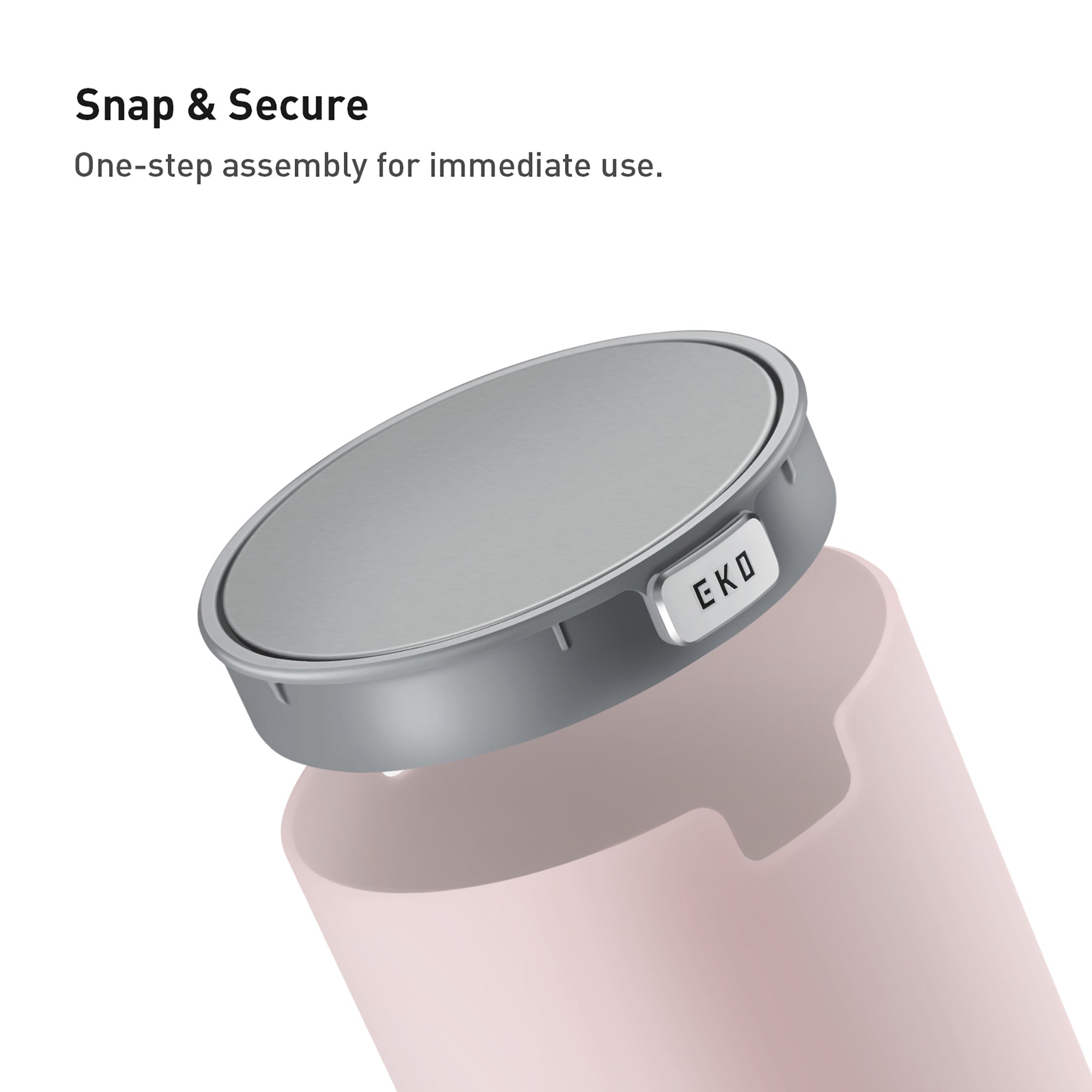 EKO Fandy Table Bin with Swing-Top Lid - Pink 1.5L / 0.4 Gal – Snap & Secure