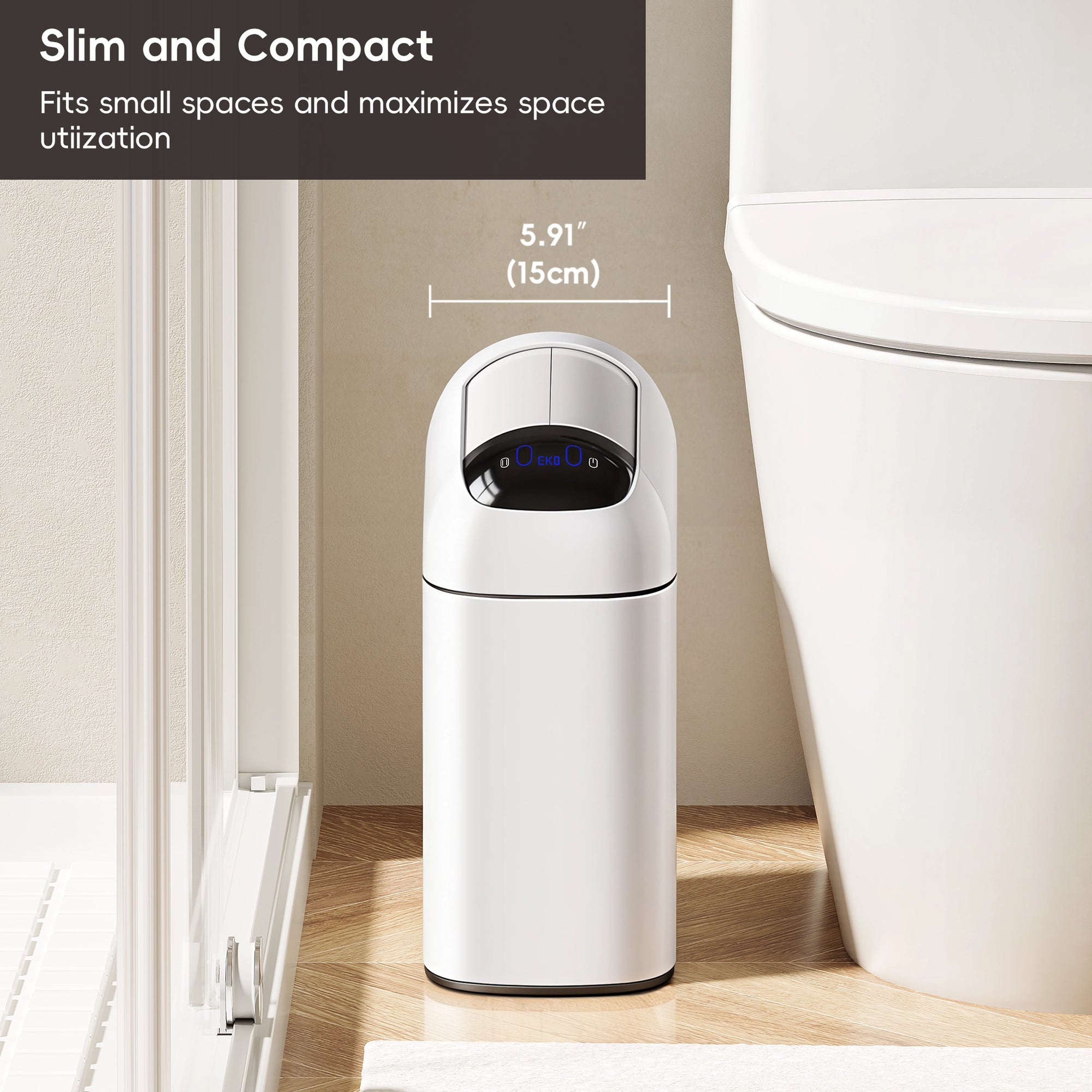 Astro Slim Sensor Trash Can with Butterfly Lid 10 L / 2.6 Gal