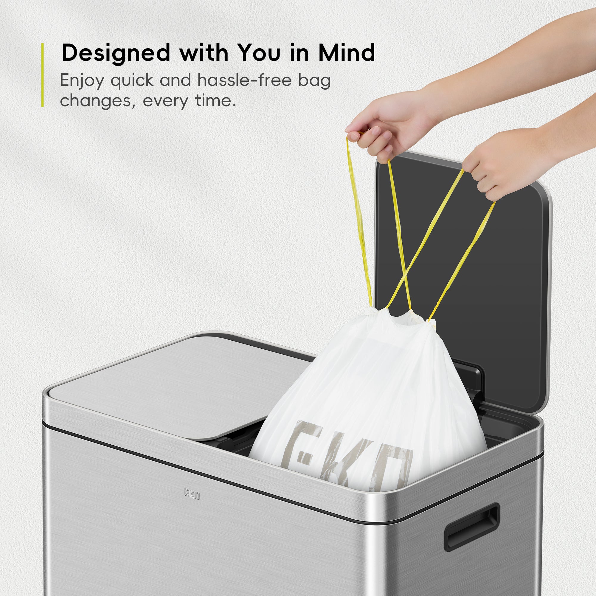EKO Code B - 2.6 Gallon Easy-Dispense Roll Trash Bag - 80 Count (7-10L) – Designed with You in Mind - Enjoy quick and hassle-free bag changes, every time