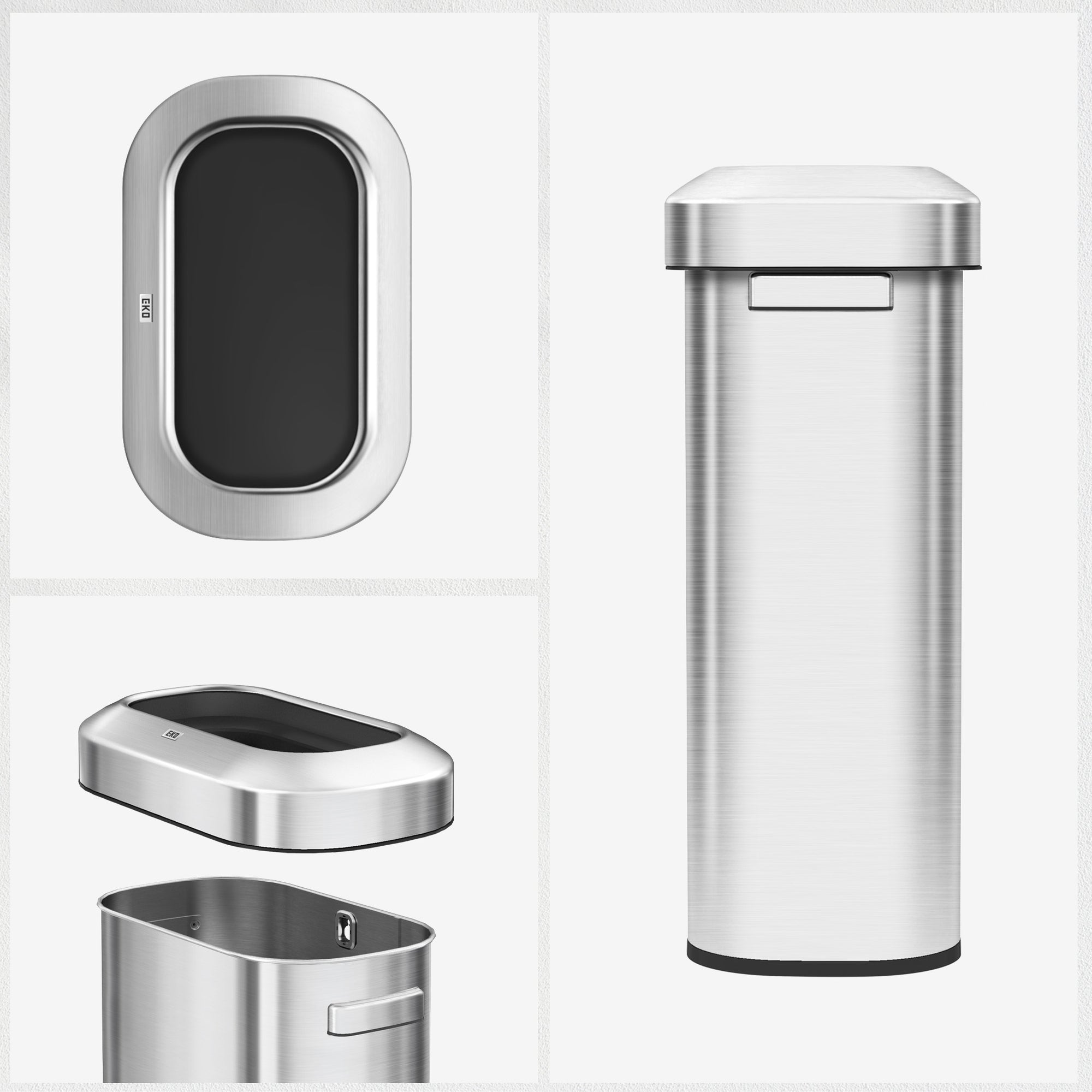 EKO Urban Slim Open Top Trash Can Commercial Grade - 90L / 23.7 Gal  – Easy to Assemble